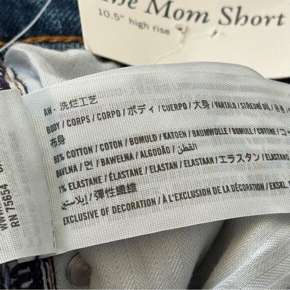 Abercrombie & Fitch High Rise Mom 2.5” Blue Raw Hem Shorts Women’s Size 34/ 18 - Picture 8 of 10